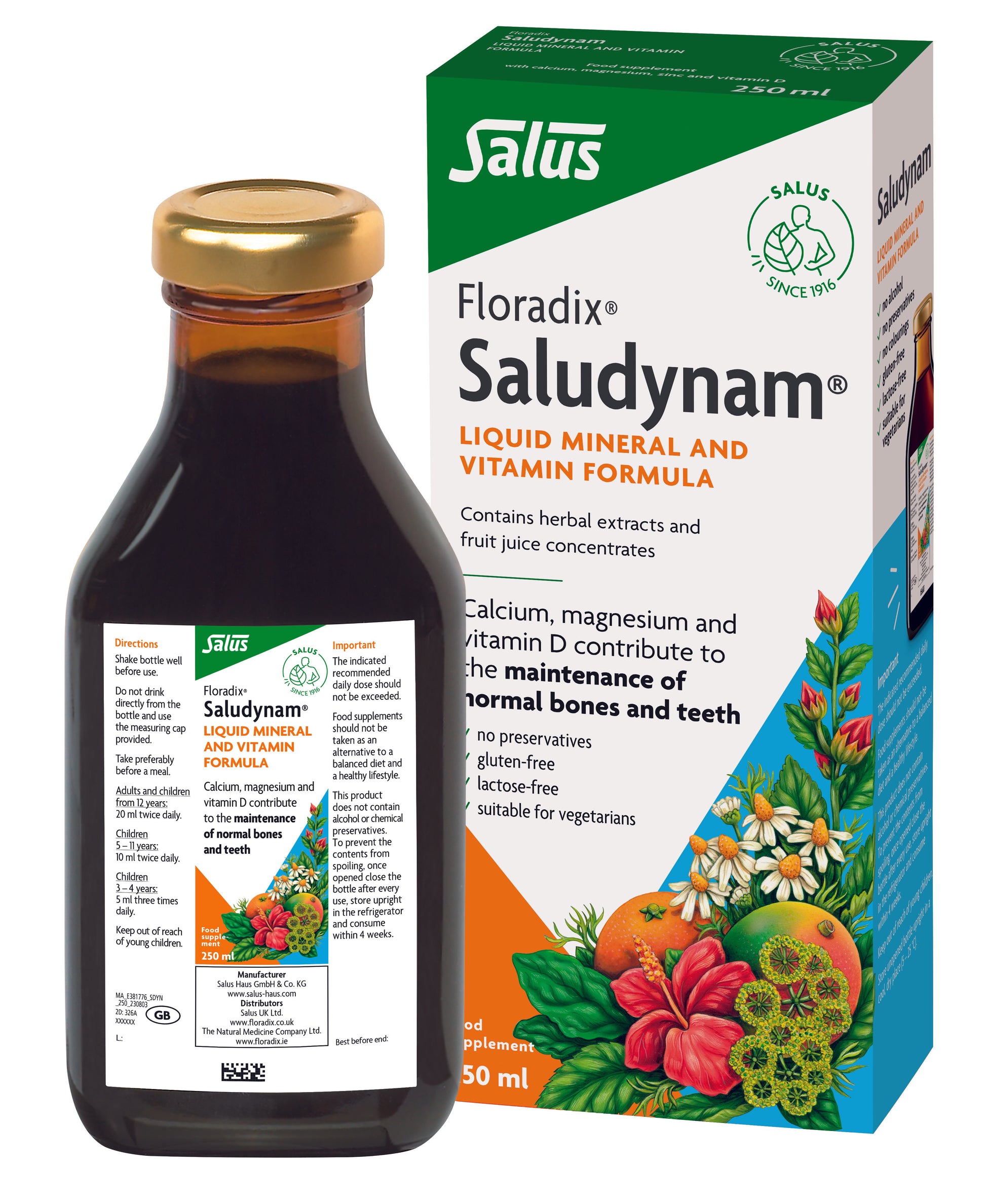 Salus Floradix Saludynam Liquid Formula 250ml