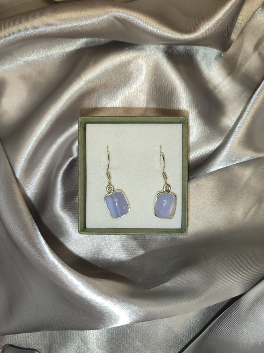 Blue Lace Agate Dangling Earrings