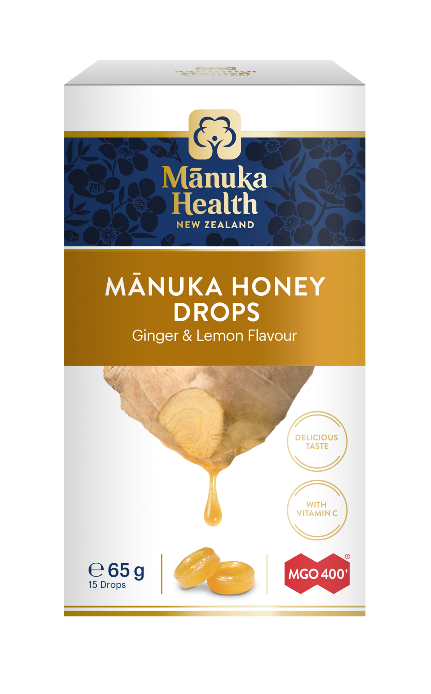 Manuka Honey Drops with Ginger & Lemon 4.3g 15s