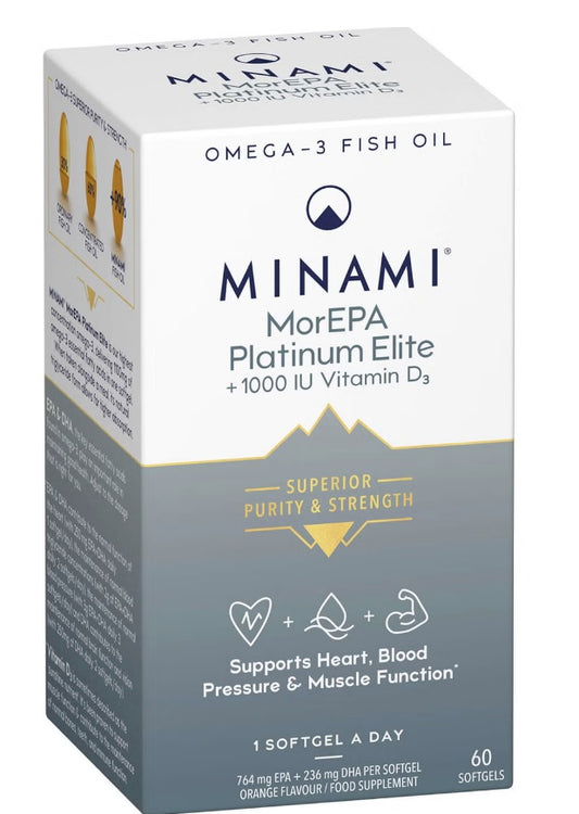 Minami Morepa Platinum Omega-3 Fish Oil + Vitamin D (60 Capsules)