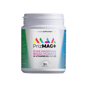 PrizMag Magnesium Bisglycinate Plus Vitamin D & K (90 Capsules)