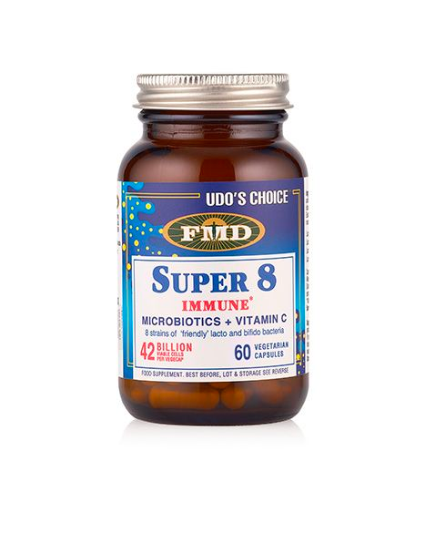 Udo's Choice Super 8 Immune Microbiotics + Vitamin C Vegecapsules