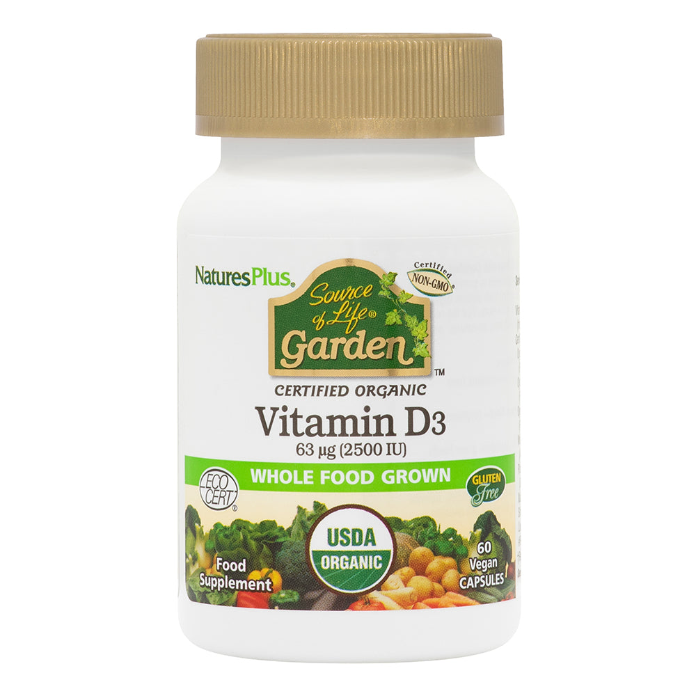 Natures Plus Source of Life Garden Organic Vitamin D3 2500iu Capsules 60s