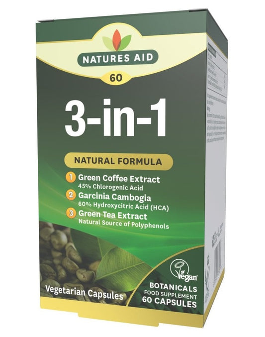 Nature’s Aid 3 in 1 Formula Garcinia, Green Coffee and Green Tea