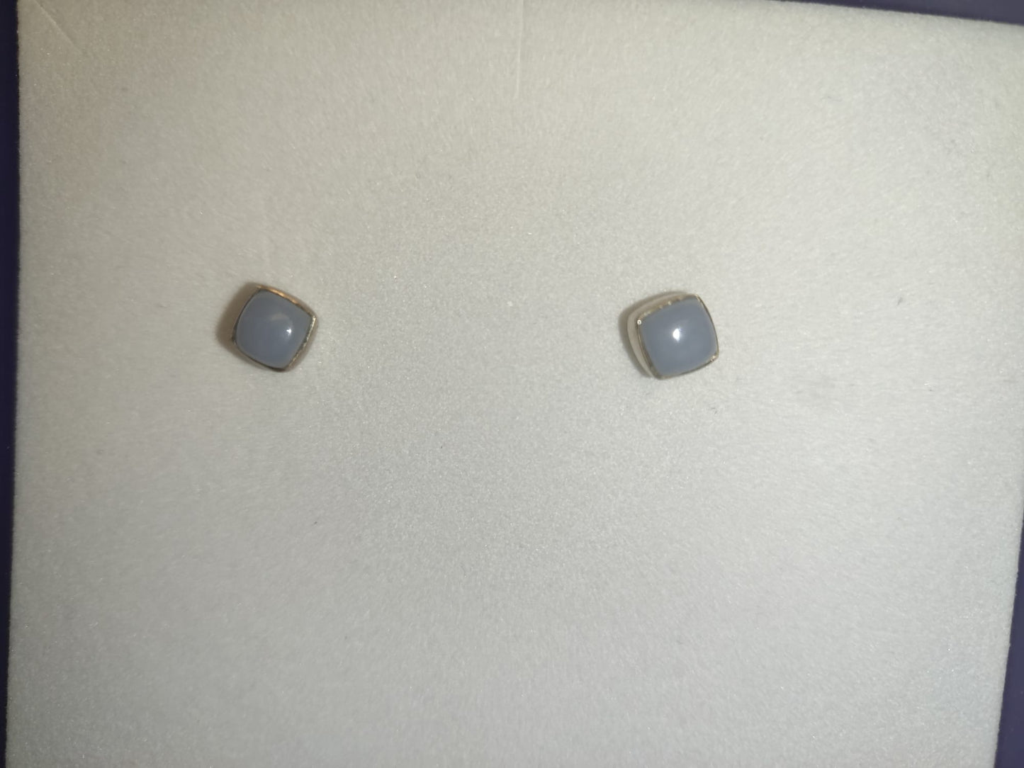 Blue Lace Agate Dangling Earrings-Studs