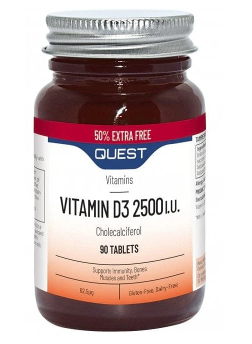 Quest Vitamin D3 2500iu Extra Fill (60+30 Tablets)